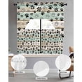 thumbnail image 3 of Dog Paw 3 Piece Swag Kitchen Curtains Set Farmhouse Wood Grain Valance and Tier Curtains 24 In Long, 56" x 36" Window Topper for Cafe Bathroom Bedroom, 3 of 6