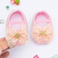 thumbnail image 3 of Newborn Baby Girl Princess Star Net Yarn Bowknot Soft Sole Cloth Crib Shoes Infant Wedding Dress Flat Shoes 0-18 Months, 3 of 9