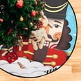 thumbnail image 4 of Coolnut Xmas Nutcracker Snowflakes Christmas Tree Mats Waterproof Tree Skirt, Merry Christmas Xmas Tree Stand Tray Mat Floor Protector Pad for Holiday Party Decoration, 28.3", 4 of 6