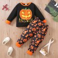 thumbnail image 2 of TOWED22 Toddler Boys Girls Halloween Pajamas Print Sleepwear Toddler Clothes Pumpkin Outfit Halloween Pajamas Pjs Sleepwear, 2 of 4
