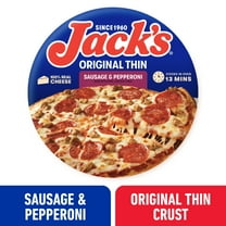 Jack's Frozen Meat Pizza, Sausage, Pepperoni and Cheese, Original Thin Crust Pizza for Grilling, 15 oz (Frozen)​