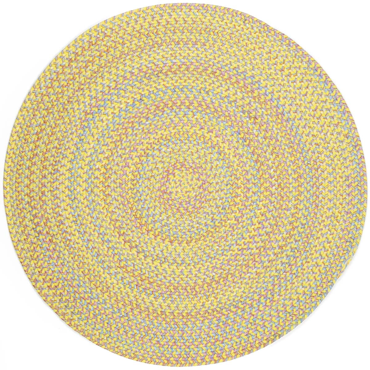 Outdoor rugs 10 x 10 Yellow Rug Braided Design 4-Foot Round Soft Kids/Nursery Carpet
