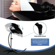 Portable Shampoo Bowl, Height & Angle Adjustable Hair Washing Sink with Drain Hose, Standing Salon Deep Shampoo Basin for Hairstylist and Home Services