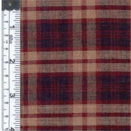 Textile Creations OG-33 Old Glory Fabric, Large Plaid Navy, Wine And Natural, 15 yd.