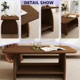 thumbnail image 5 of 47 Inch Rectangular Coffee Table with Storage Shelf - Modern Minimalist Wood Design, 5 of 8