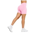 thumbnail image 5 of felwors Women's Seamless Scrunch Lifting Biker Shorts High Waisted Tummy Control for Yoga Workout Red for Size M, 5 of 7