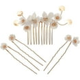 thumbnail image 1 of Miangastore Flower Hair Comb Ceramic 4Pcs 3.0x3.0In, 1 of 8