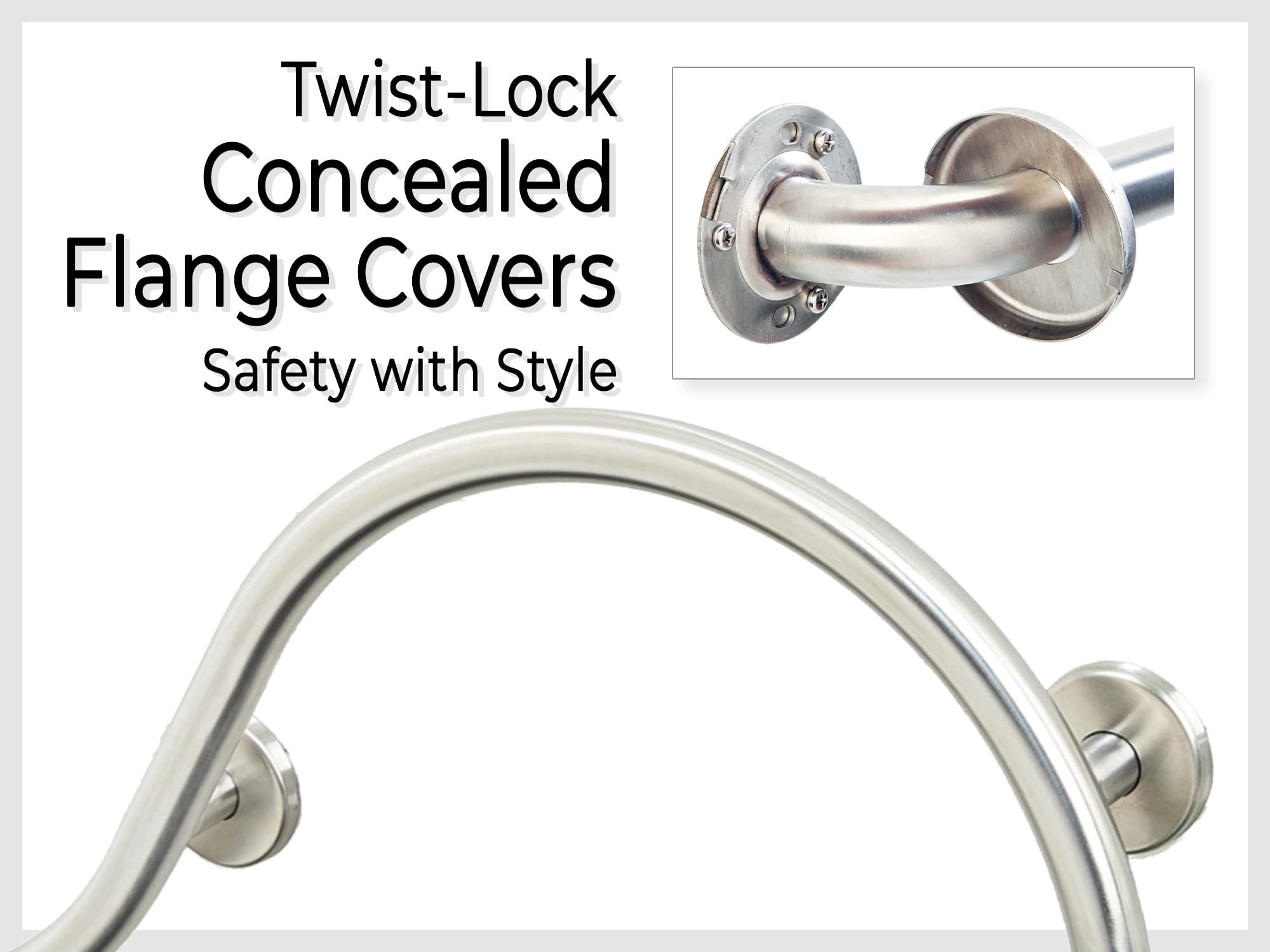 Grab Bar Toilet Paper Holder for Bathroom Safety/304 Stainless Steel/Right/Brushed Finish/ 30" x 11"