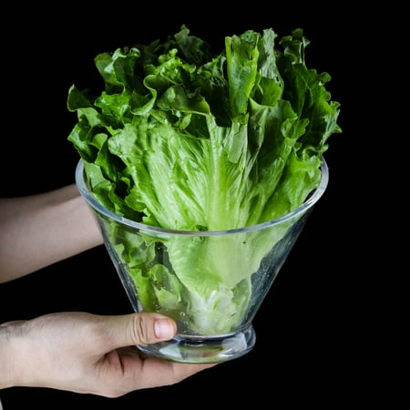 

Clear Acrylic Salad Bowl Container Tray Mixing Break-Resistant Round Premium Serving Salad Bowl for Popcorn Snack Fruit - 15.5X12.6cm