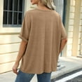 thumbnail image 6 of Women's Fashion Casual Solid Color Round Neck Loose Short Sleeved T Shirt Top Short Sleeve T Shirts for Women Athletic Wear for Woman Women's Loose Fit Tees Tops for Leggings Short Sleeve Our Womens, 6 of 7