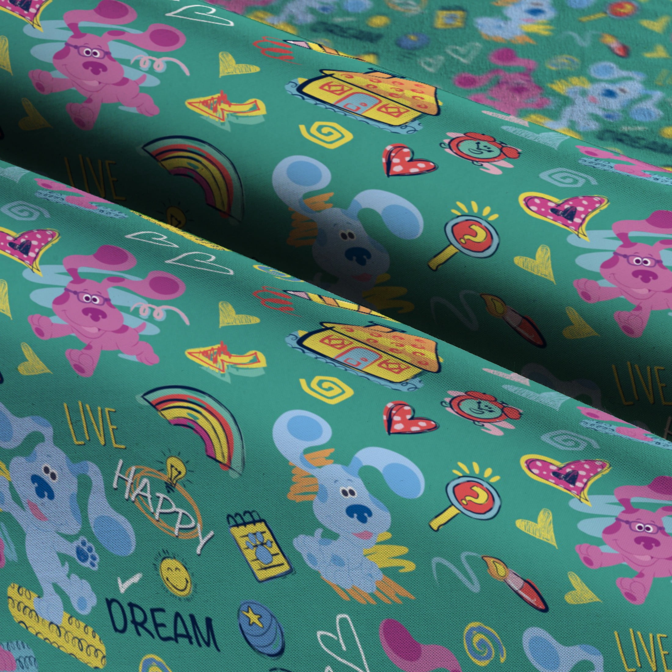 (3 pack) Springs Creative Live Happy Dream Blue's Clues Fat Quarter Fabric