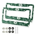 thumbnail image 2 of 2-Pack Aluminum License Plate Frame with 2 Holes for GM License Plate Cover with Free Screws White Flowers on Green Background, 2 of 8