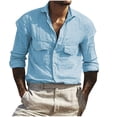 thumbnail image 2 of Ofreoo Men Casual Fashion V-neck Sleeve Pullover Breathable Shirt Blouse Tops Essentials Hoodie Deal of the Week, 2 of 6