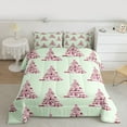 thumbnail image 2 of jejeloiu Cartoon Christmas Doughnut Queen Comforter Set,Abstract Dessert Xmas Tree Bedding Sets,Pink Green Bedding Comforter Set For Girls,Breathable Home Decor Reversible,3 Pieces, 2 of 8