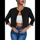 thumbnail image 1 of Chaquetas Casuales para Mujer, Chaqueta Corta con Abertura Frontal Negro XXL, 1 of 8