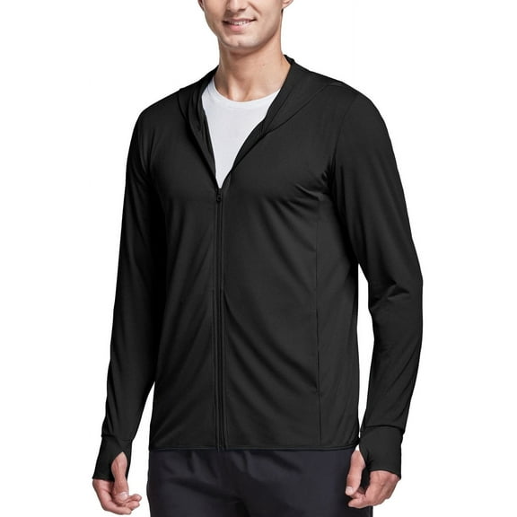 MOSEYEYOO Men's UPF 50  UV Full Zip Sun Protection Jacket Hoodie with Pockets Lightweight Fishing Hiking Cooling Shirts