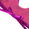 thumbnail image 4 of Haitryli Women's Shiny Metallic Keyhole Crop Top Halter Backless Rave Bandeau Vest Bra Clubwear Rose One Size, 4 of 6