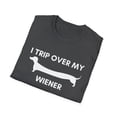 thumbnail image 2 of I Trip Over my Wiener Tshirt Funny Mens Graphic tees Dog Puppy Shirts, 2 of 4