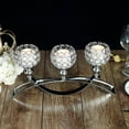 thumbnail image 3 of Efavormart 16" 3 Arm Silver Crystal Candle Holder Arch Bridge Design Goblet Candle Holders, 3 of 9