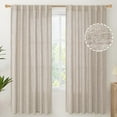 thumbnail image 1 of PinesC Natural Linen Curtains 72 Inch Length 2 Panels for Living Room Rod Pocket Light Filtering Textured Fall Window Drapes for Bedroom Dining Office Back Tab, 52 X 72 Inch, 1 of 5