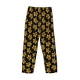 thumbnail image 3 of Vsdgher Maple Leaves With Leopard Print Mens Pajama Pants Sleep & Lounge Pants, PJ Bottoms With elastic waistb and Pockets, 3 of 5
