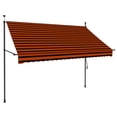 thumbnail image 3 of vidaXL Manual Retractable Awning with LED 98.4" Orange and Brown, 3 of 6