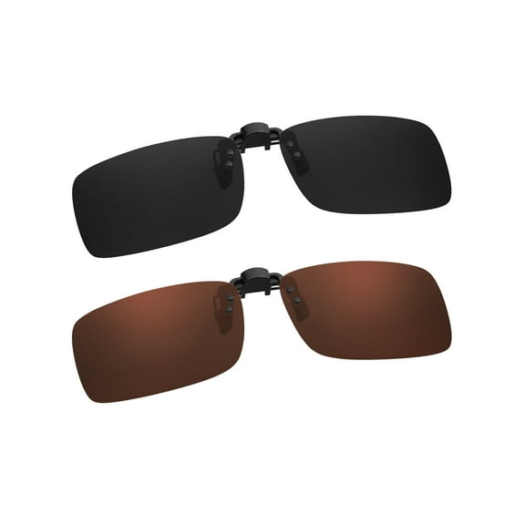 TINHAO Polarized Clip-on Sunglasses Flip Up UV400 Protection Clip Rimless Sunglasses over Prescription Glasses
