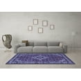 thumbnail image 3 of Ahgly Company Machine Washable Indoor Rectangle Medallion Blue Traditional Area Rugs, 5' x 7', 3 of 4