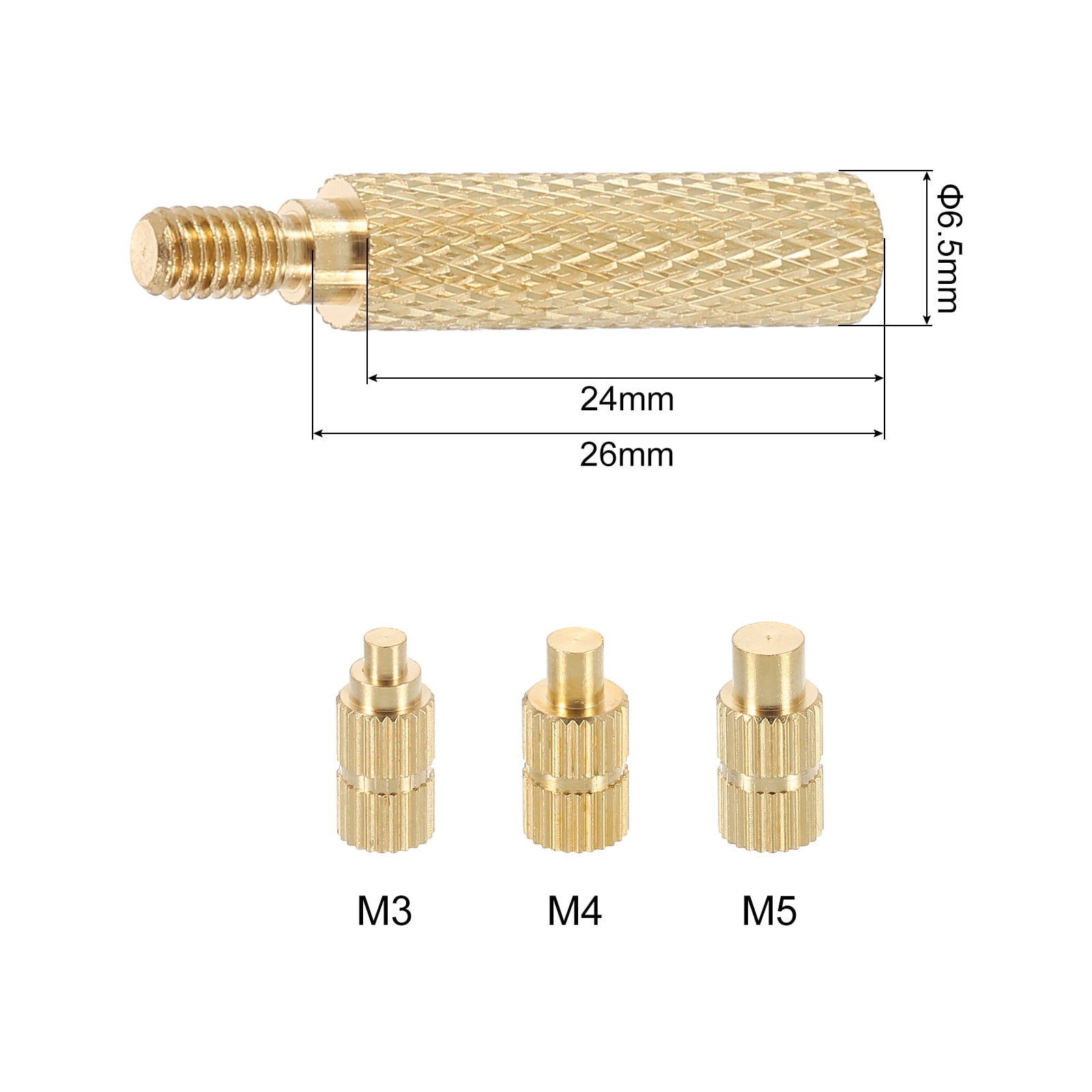 Uxcell 420pcs M3 M4 M5 Metric Threaded Inserts Brass Heat Set Insert Knurled Nuts Assortment Kit, 3D Printing Brass Nuts Female Threaded Inserts Nuts with Heat Set Insert Tips