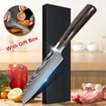 thumbnail image 5 of MDHAND Kitchen Chef Knife with Laser Damascus Pattern, 7Cr17 High Carbon Stainless Steel, Pakka Wood Handle, Gift Box, 5 of 10