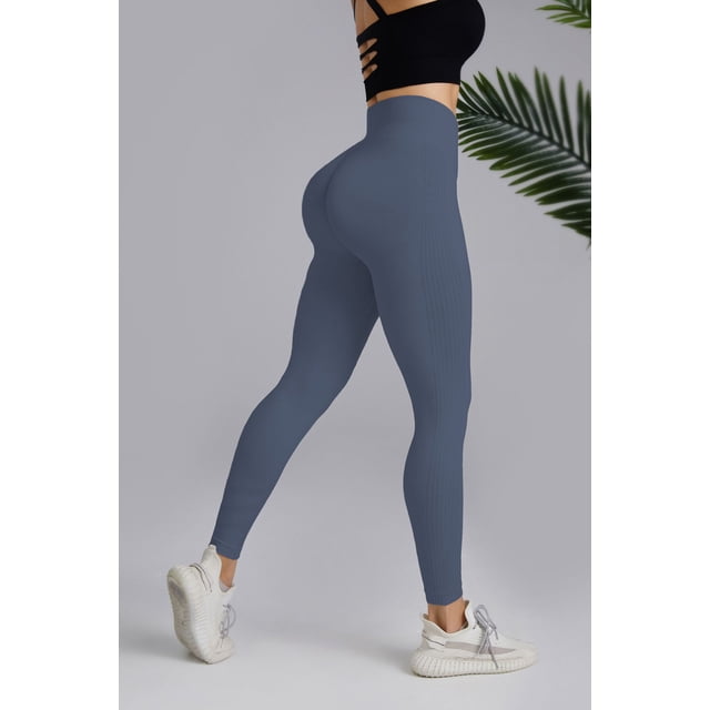 Suministro directo de fábrica, venta caliente, pantalones de yoga para mujer, sin costuras, tejidos, ajustados, de cintura alta, transpirables, pantalones deportivos de fitness al por mayor