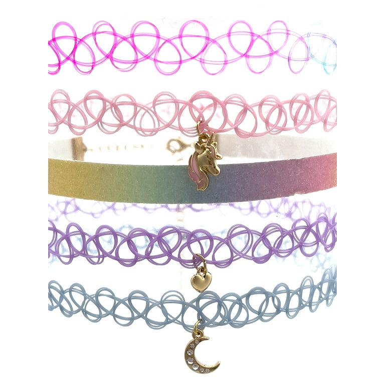 Wonder Nation Unicorn Stretch Necklace and Choker Set, 5 Wonder Nation Unicorn Stretch Necklace and Choker Set, 5