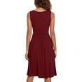 thumbnail image 5 of Ketyyh-chn99 Robes Chemise pour Femmes Robe Soleil Robes pour Femmes Manches à Volants à Étages Robe Trapèze Courte Bordeaux,m, 5 of 5