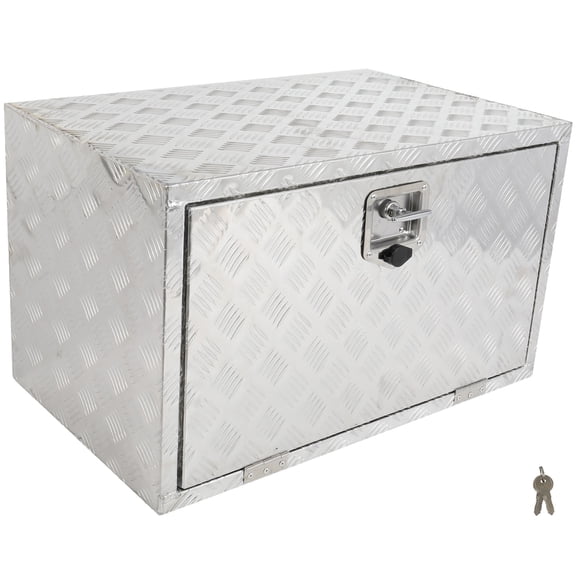 SCITOO 30 Inch Aluminum Truck Bed Tool Box,Heavy Duty Diamond Plate Trailer Tool Box with Lock Keys,Tool Storage Organizer Chest for Pick up,Truck Bed,ATV,RV TrailerWaterproof Silver 30X18X18
