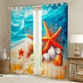 thumbnail image 2 of Erosebridal Orange Starfish Curtains and Drapes (38x45), Sea Beach 30%-50% Blackout Curtains for Bedroom, Blue Ocean Curtains for Living Room, Window Drapes Bedroom Decoration, 2 of 6