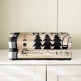 thumbnail image 2 of Happy Camping Blanket Twin 60x80,Camper Travel Trailers Throw Blanket,Wooden Farm Fleece Blanket For Home Room Decor,Black White Lattice Flannel Blanket For Travel,Sun Moon Pine Tree Fuzzy Blanket, 2 of 5