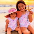 thumbnail image 4 of Abcomgle Baby Swimsuit Girl Stretchy One Piece Swimsuit for Girls Cute Gradient Stars Ruffled Bathing Suits for Girls, 4 of 7