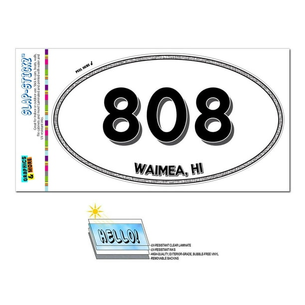 808 Waimea, HI Hawaii Oval Area Code Sticker