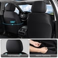 thumbnail image 3 of Coverado Car Seat Covers, Faux Leather with Mesh Fabric Front Car Seat Protectors, 4 Pieces Universal Fit for Most Cars SUV Trucks, Black& Light Green, 3 of 10