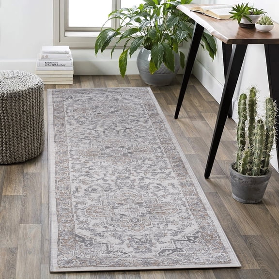 2X8ft Oriental Runner Area Rug,Stain Resistant Doormat Soft Entryway Hallway Mat