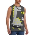 thumbnail image 2 of Kdxio Cute Dinosaur Skate for Men's Muscle T-shirt,Sleeveless for Workout Running Athletic Gym Lounge Casual, 2 of 7