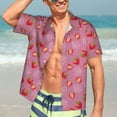 thumbnail image 5 of Picia Cute Strawberry Gentle Cotton Regular Fit Short Sleeve Casual Hawaiian Shirt for Men-Medium, 5 of 9