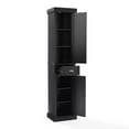 thumbnail image 4 of Crosley Furniture Seaside Tall Coastal Wood Linen Cabinet in Distressed Black, 4 of 15