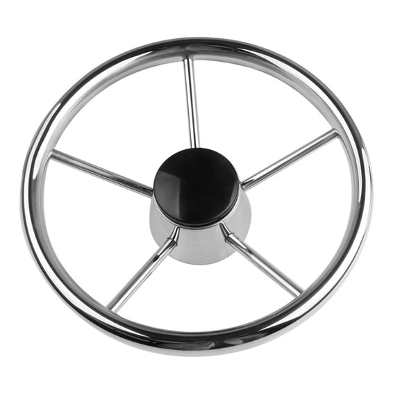Steering Wheel, Marine 304 Stainless Steel Fishing Boat Yacht Steering Wheel Hardware Accessories Hydraulic Steering Gear, Marine Hardware ,Well-Made