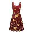 thumbnail image 2 of FKELYI Gold Sleeveless Dresses Comfortable Heart Love Tank Dress for Women Breathable Valentine's Day Ladies Sleeveless Dress Size XS, 2 of 5