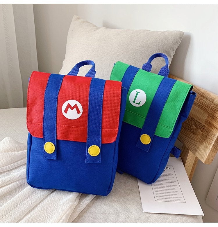 Mario,Luigi Backpack,Canvas Super Mario and Luigi School Stationery ...