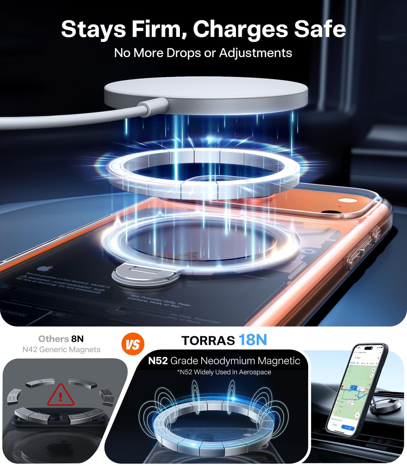 TORRAS Q3 Spin for iPhone 17 Pro Case, Patented 360 Magnetic Stand, Fit for MagSafe, Built-in Ring Holder Kickstand, Mil-Grade Protective Case for iPhone 17 Pro, Camera Control, Clear