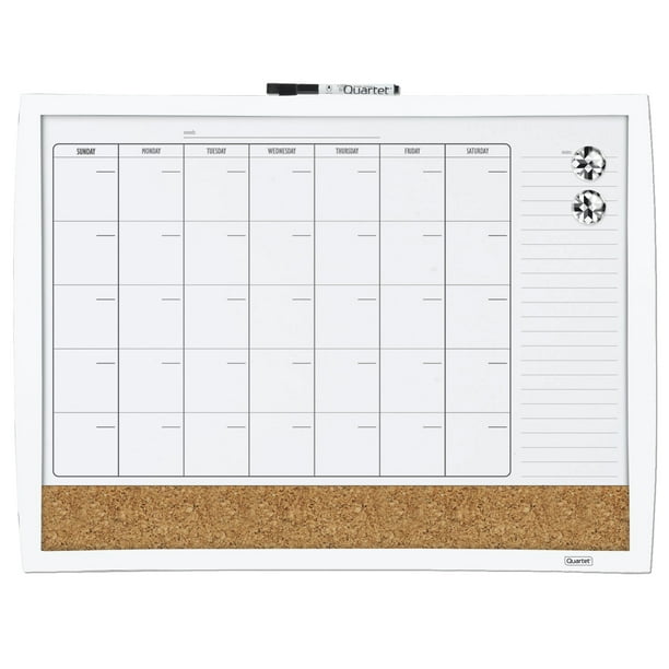 Quartet 3In1 Calendar Board, 17" x 23", Curved Frame, (38097WT