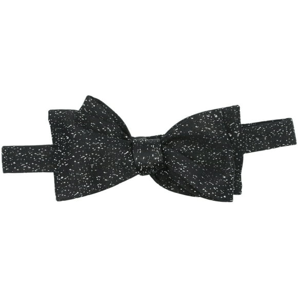 Italo Ferretti Men's Black / Silver Silk and Poly Speckled Hook Bow Tie - One Size