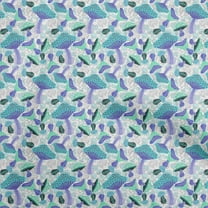 oneOone Cotton Cambric Light Blue Fabric Mushroom Dress Material Fabric Print Fabric By The Yard 56 Inch Wide